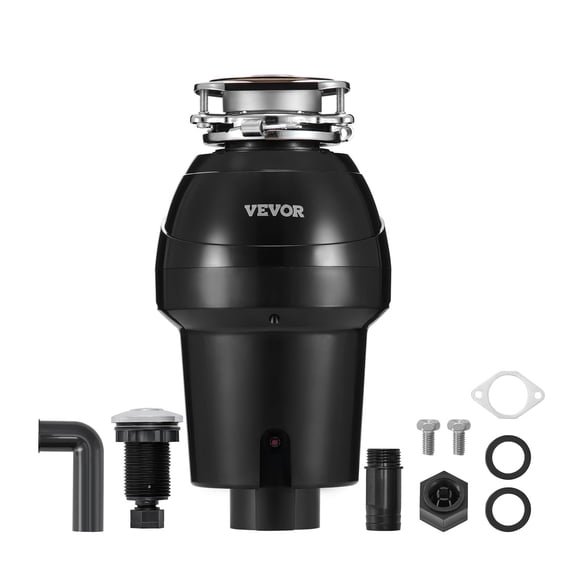 Triturador de basura VEVOR JWM-931, 1,25 HP, 3360 RPM, motor DC, negro