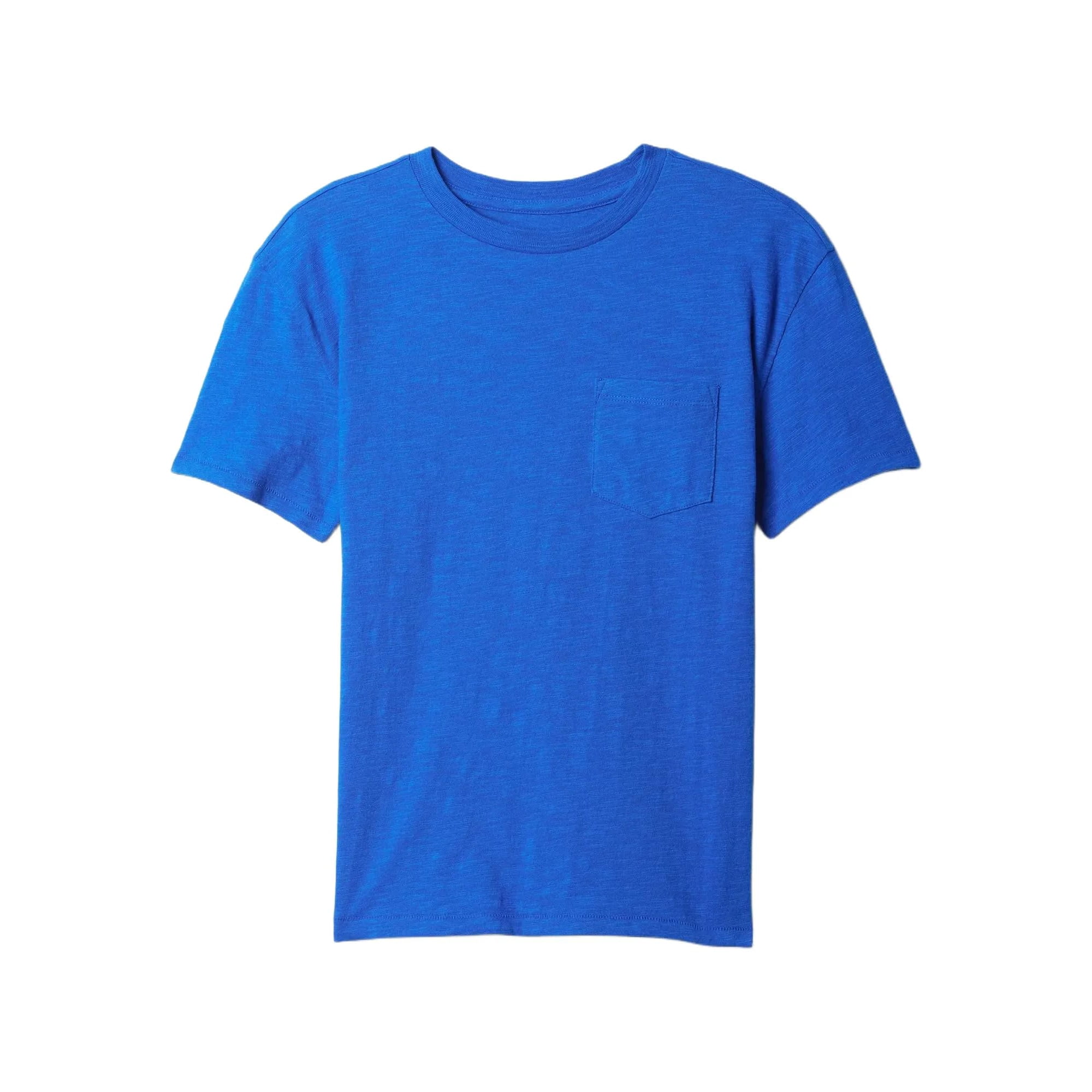 Camiseta Gap Pocket Crew Para Niños, Color Azul Radiante, 100% Algodón