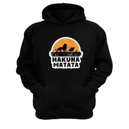 Polerón Canguro Hakuna Matata Negro Talla S Unisex