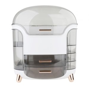 Ioensy - Organizador De Maquillaje Caja De Almacenamiento De Cosméticos A Prueba De Agua Gran Capacidad 30X34X20Cm Blanco