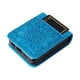 thumbnail image 2 of Funda tipo cartera FOXDOCK para Samsung Galaxy Z Flip 4 , diseño girasol en relieve, cuero PU, cierre magnético, soporte y tarjetero, 2 of 5