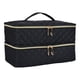 thumbnail image 4 of Bolsa de almacenamiento de esmalte de uñas de doble capa, bolsa de transporte de viaje, estuche organizador de esmalte de uñas con bolsillos múltiples Negro, 4 of 5