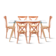 thumbnail image 1 of Comedor Mesa de Vidrio Rectangular 120x80 + 6 Silla Crossback Madera, 1 of 8