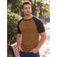 thumbnail image 4 of INSPIRE CHIC Camiseta Henley para Hombre Mangas Raglán a Bloques de Color Camiseta Casual XXL Marrón, 4 of 5
