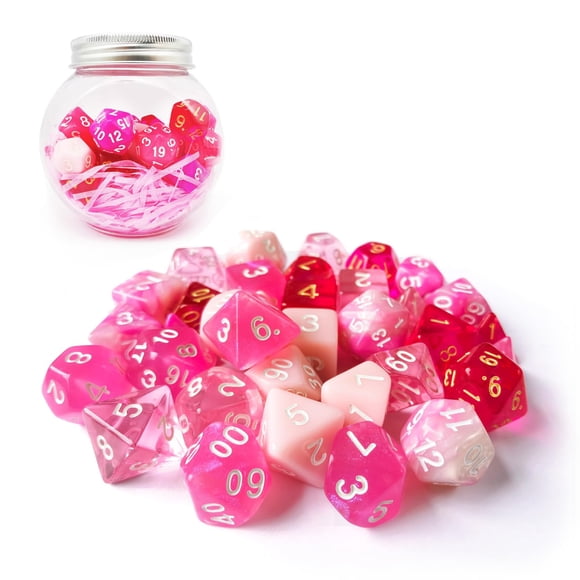 Set de Dados Poliédricos RPG Bescon Blossom 35 piezas con frasco