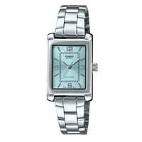 Casio - Reloj Standard Análogo Acero Inoxidable Esfera Azul Aguamarina Cuarzo Ltp-1234Dd-2A Para Mujer