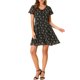 thumbnail image 2 of INSPIRE CHIC Vestido de Chifón con Cremallera y Cordones, Cuello en V Floral, Mangas Cortas Acampanadas para Mujer, Regreso a Clases, Talla S, Negro Floral, 2 of 7