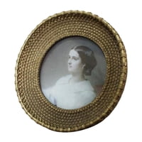 Bothyi - Marco De Fotos Patrón De Ratán Redondo Elegante Vintage Para Exhibición De Mesa 4 Pulgadas