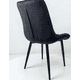 thumbnail image 3 of Silla Para Comedor Tapizado Felpa Con Diseño Cuadro Base Negra - Negro, 3 of 3
