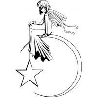 Rienda Libre Graphics - Decomural Moon & Star Angel Ws-17826