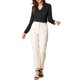 thumbnail image 2 of INSPIRE CHIC Camisa Elegante de Mujer con Cuello en V y Mangas Largas con Botones M Negro, 2 of 7