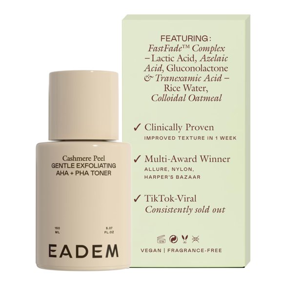 Tónico exfoliante EADEM Cashmere Peel con AHA y PHA, 150 ml