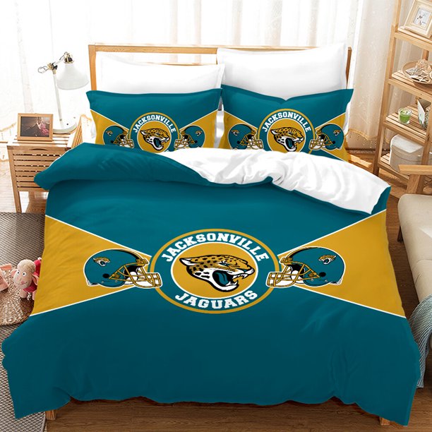 Jacksonville Jaguars 3pc Bedding Set Quilt Cover Pillow Cases Duvet Cover3-Piece Bedding Set (1 Duvet Cover + 2 Pillow Shams)