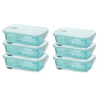 Set 6 Contenedores Hermeticos Vidrio Rectangular Allegra