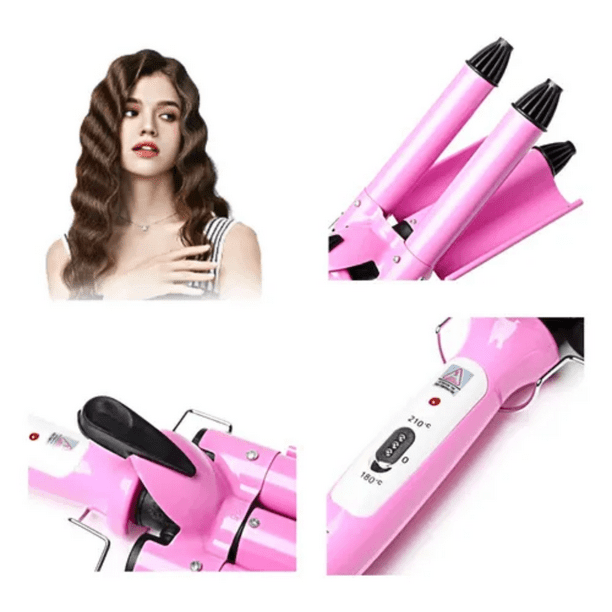 Rizador Ondulador Triple Tubo Pelo Rulos Lider