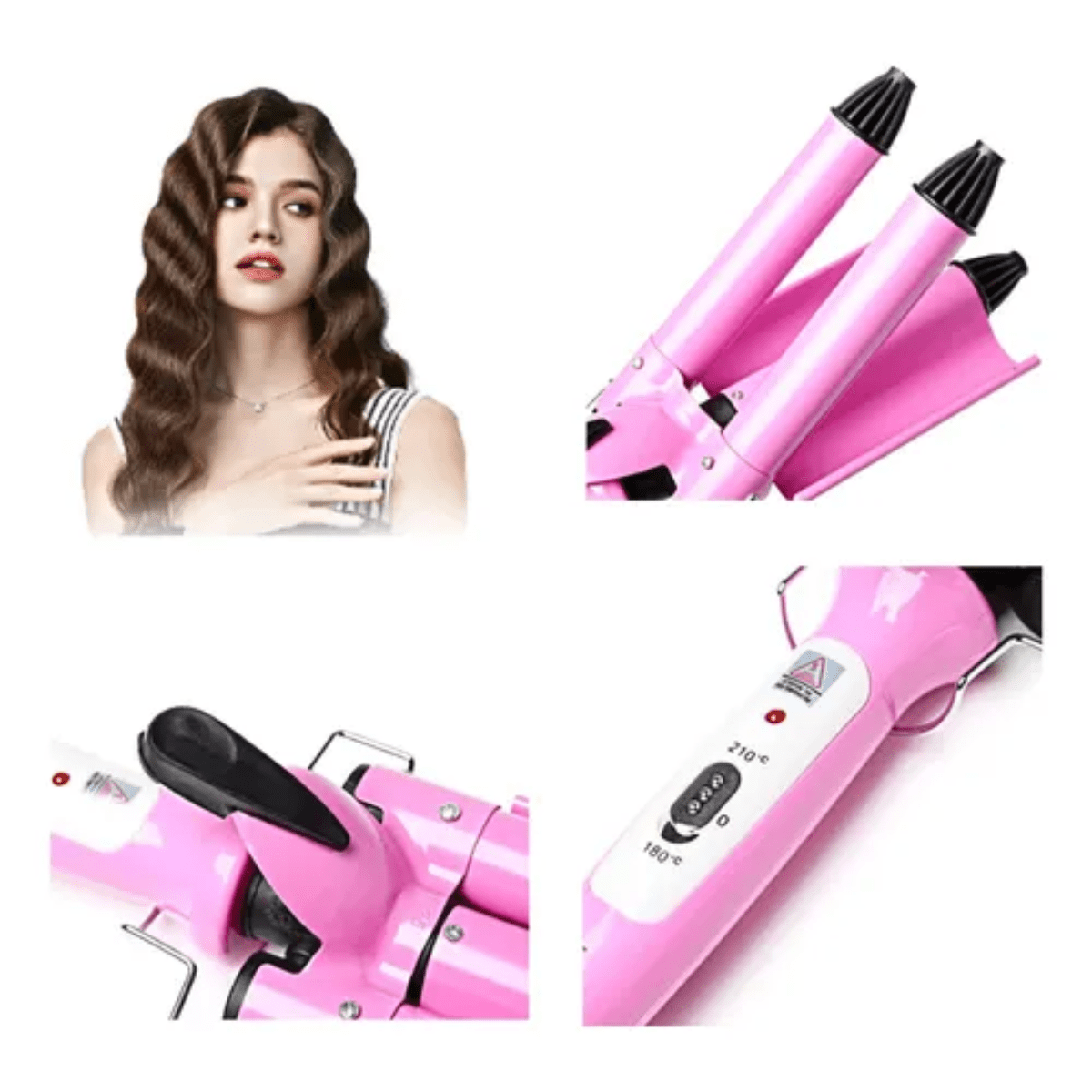 Genérico - Rizador Ondulador Triple Tubo Pelo Rulos