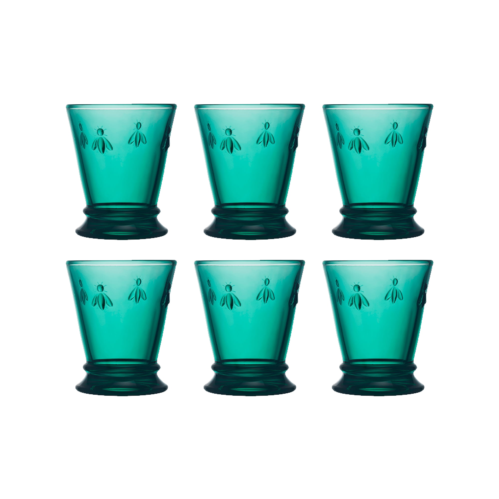 Larochere - Set 6 Vasos 260ml Esmeralda Abeja