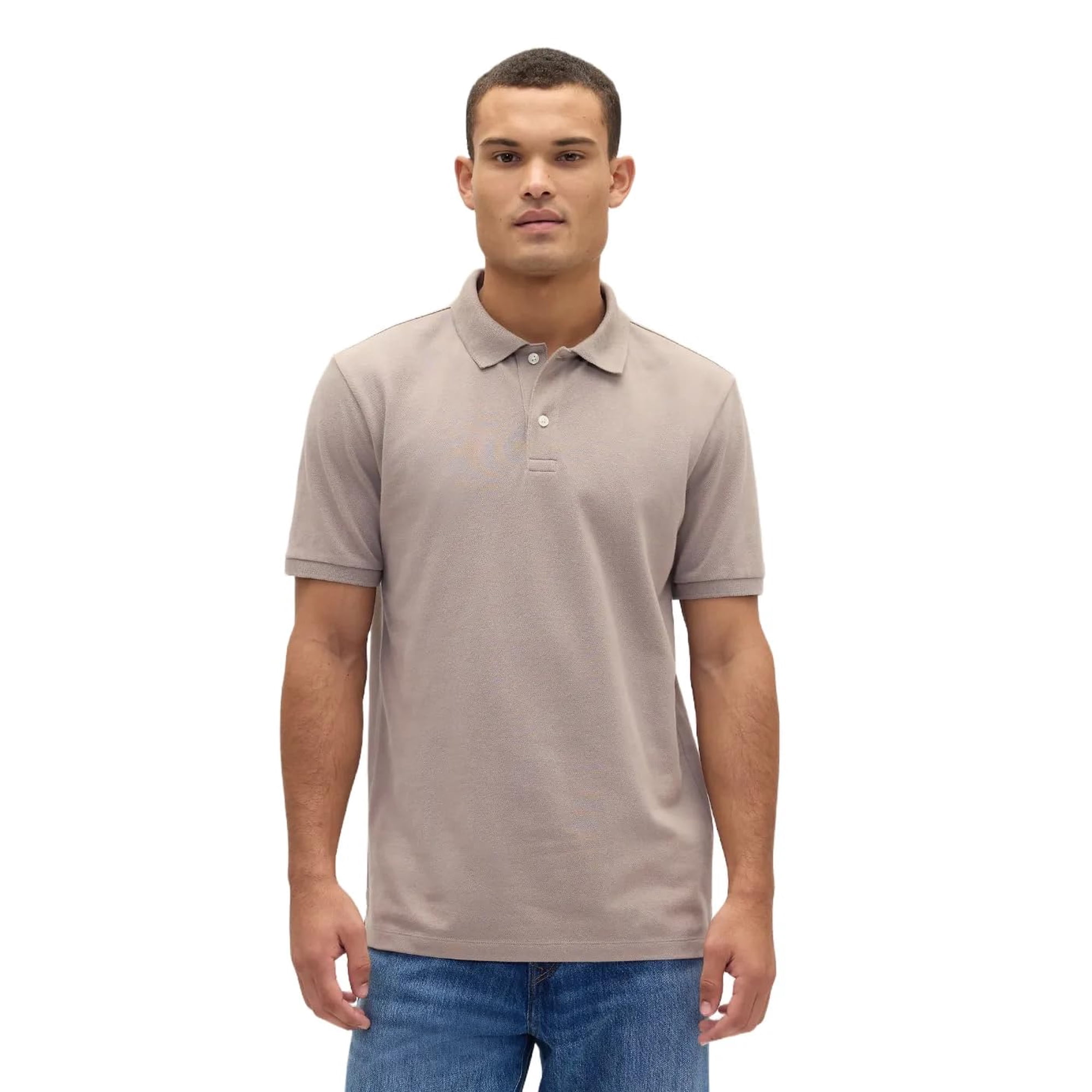 Polo Gap De Piqué Elástico Para Hombre, Color Marrón Frío, Talla Xxl