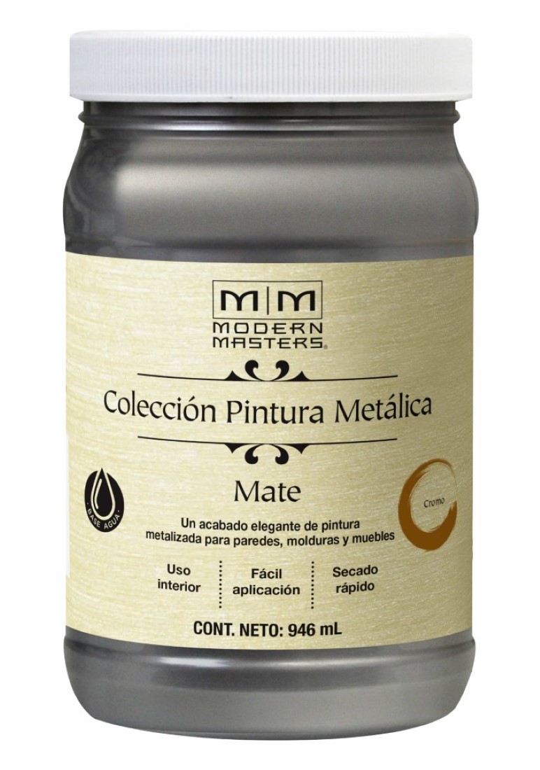 Modern Masters - Pintura Base Agua Metálica Mate 946Ml Cromo
