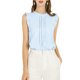 thumbnail image 2 of INSPIRE CHIC Blusas sin mangas para mujer de regreso a clases, blusas de trabajo con volantes y pliegues, tops elegantes azul L, 2 of 7