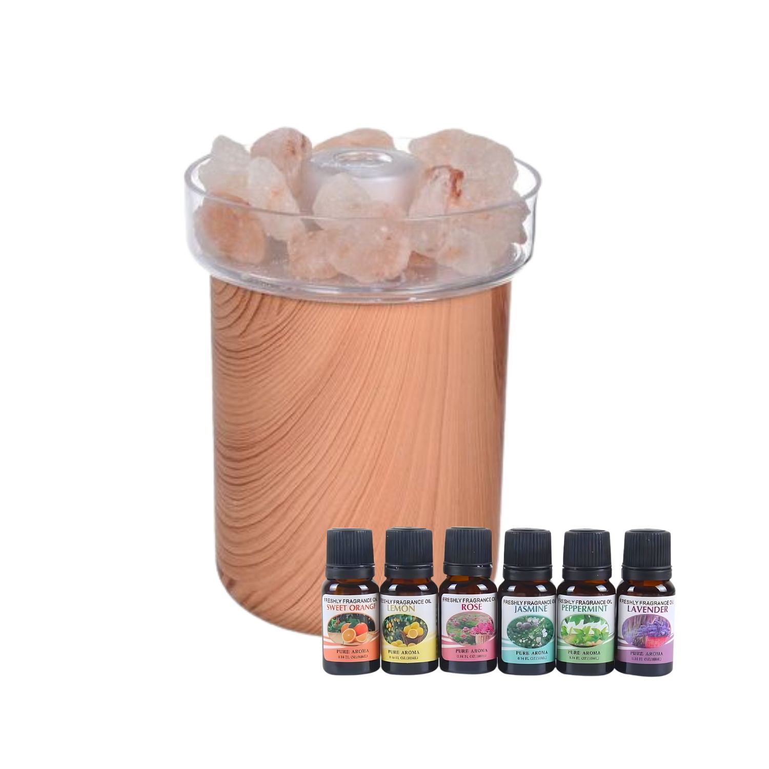 Disparo - Humidificador Piedras Sal + 6 Esencias Aromaticas Marron Claro