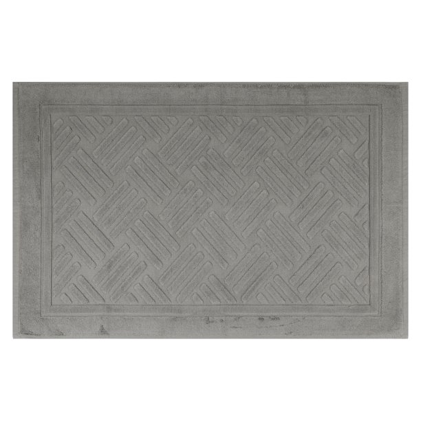 REGALWOVEN Alfombra de Baño de Algodón, Alfombra de Piso Absorbente de Lujo para Hotel Spa Ducha Toallas de Baño Gris 16" x 24"