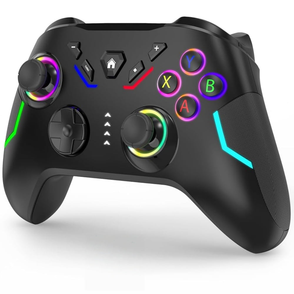 Genérico - Controlador De Juego Inalámbrico Compatible Con Switch/lite/oled/teléfono/pc, Gamepad Pro Con Luz Led Doble Choque Turbo Control De Movimiento