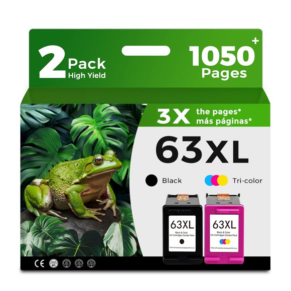 Paquete combinado de cartuchos de tinta Skyink 63XL en negro y color HP