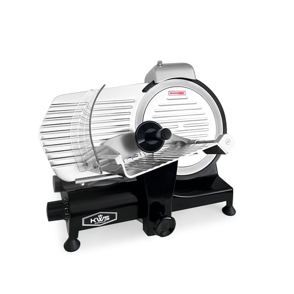 Rebanadora eléctrica de carne KWS MS-10XS Premium 320W de 10 pulgadas, negra