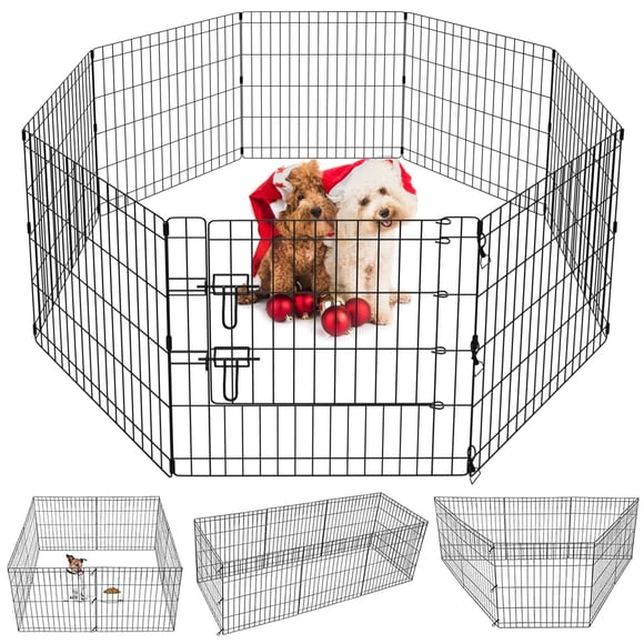 Playpen Artmalle Puppy Pet, 8 paneles, 60 cm, metal para interiores y exteriores