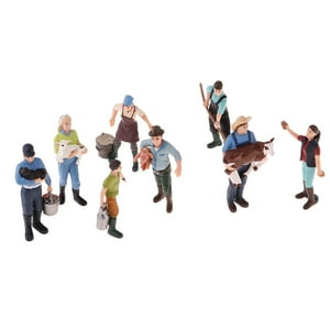 Genérico - Set / 8Pcs Figuras De Modelo Pintadas Personas Hombres Y Mujeres Personajes De Agricultores