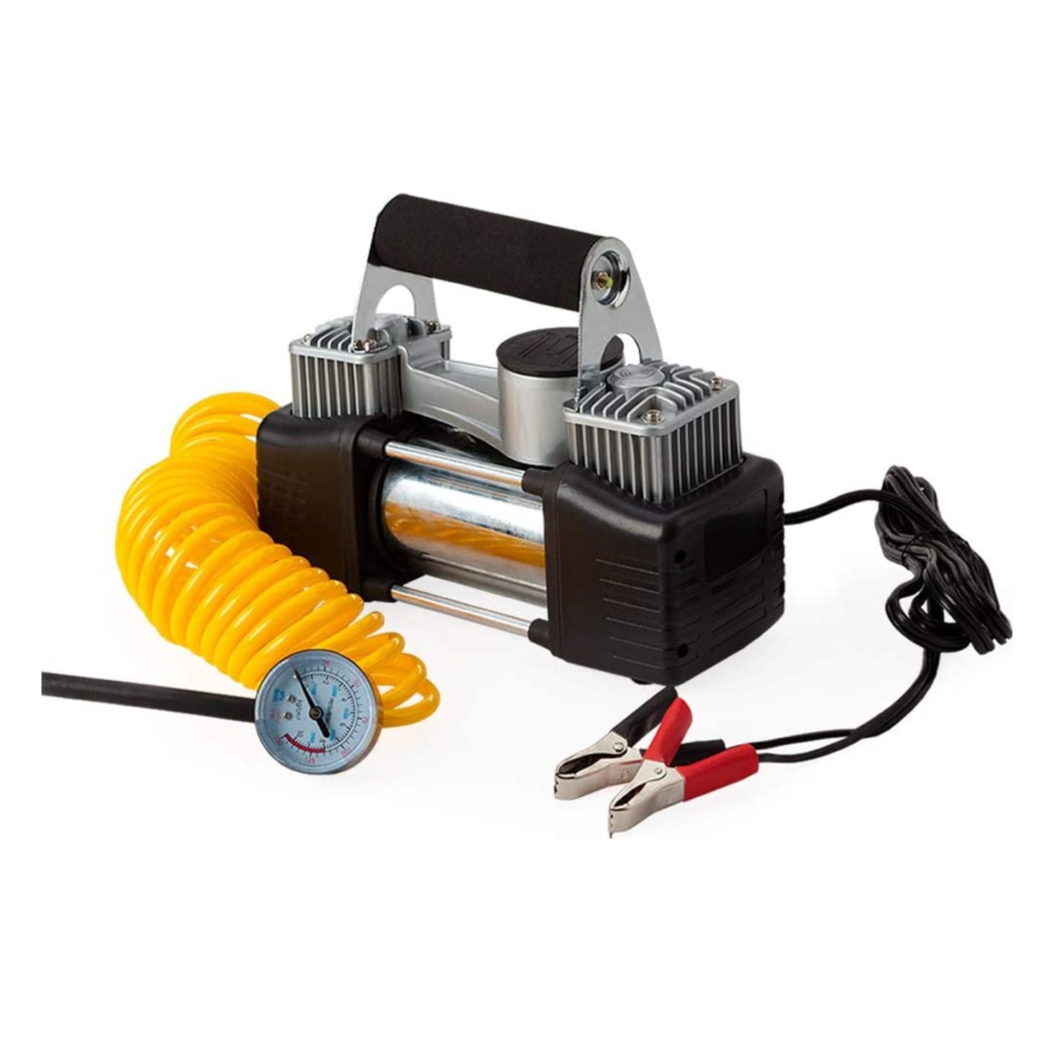 Importclick - Compresor Aire Auto Metálico Doble Cilindro Retráctil