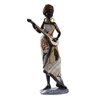 Bothyi - Estatuilla De Dama Africana Estatua De Mujer Tribal Adornos Exóticos Para Sala De Estar A
