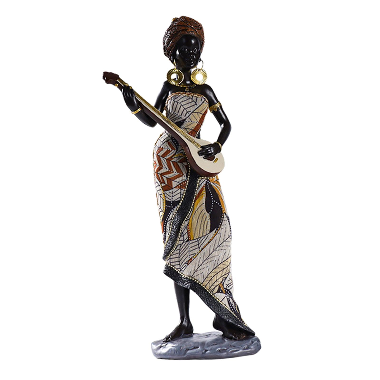 Bothyi - Estatuilla De Dama Africana Estatua De Mujer Tribal Adornos Exóticos Para Sala De Estar A