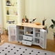 thumbnail image 1 of Mobile Kitchen Island Storage Trolley Cart on Wheels with Dropleaf Top, Towel/Spice Rack,2 Drawers, 2-Door Cabinet, White, 1 of 3