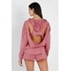thumbnail image 2 of Conjunto de Top Corto y Sudadera con Capucha de Manga Larga con Detalle de Espalda Nadadora, Color Malva L, 2 of 5
