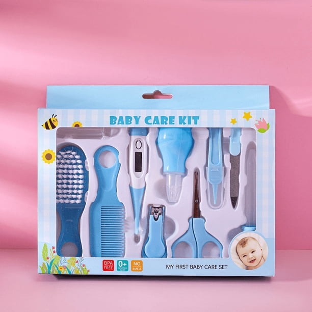 Complete Baby Care Kit - 10 Essential Pieces for Grooming and Healthcare, Includes Thermometer, Inhaler, Clippers, Brush, and Feeder - Perfect Gift for New Parents