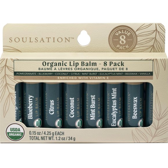Set de bálsamo labial SOULSATION Organic 8 Flavors Hidratante