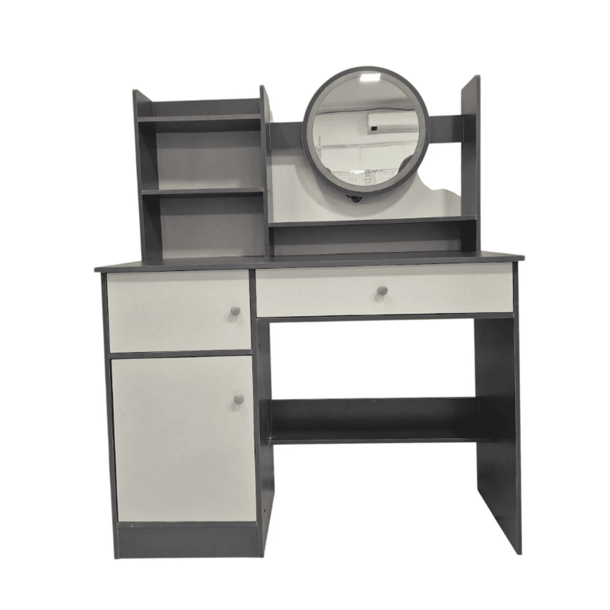 Todostore - Comoda Tocador Moderno Gris Con Espejo Luz Led 3 Ajustes De Brillo