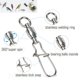 thumbnail image 3 of Eslabones giratorios de pesca AMYSPORTS Duo Lock Snap, 25 unidades, 50 kg, 3 of 7