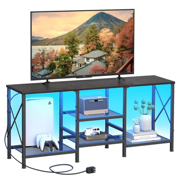 Mueble para TV JARHETUN para TV de 55" con luz LED 120x30x51 cm