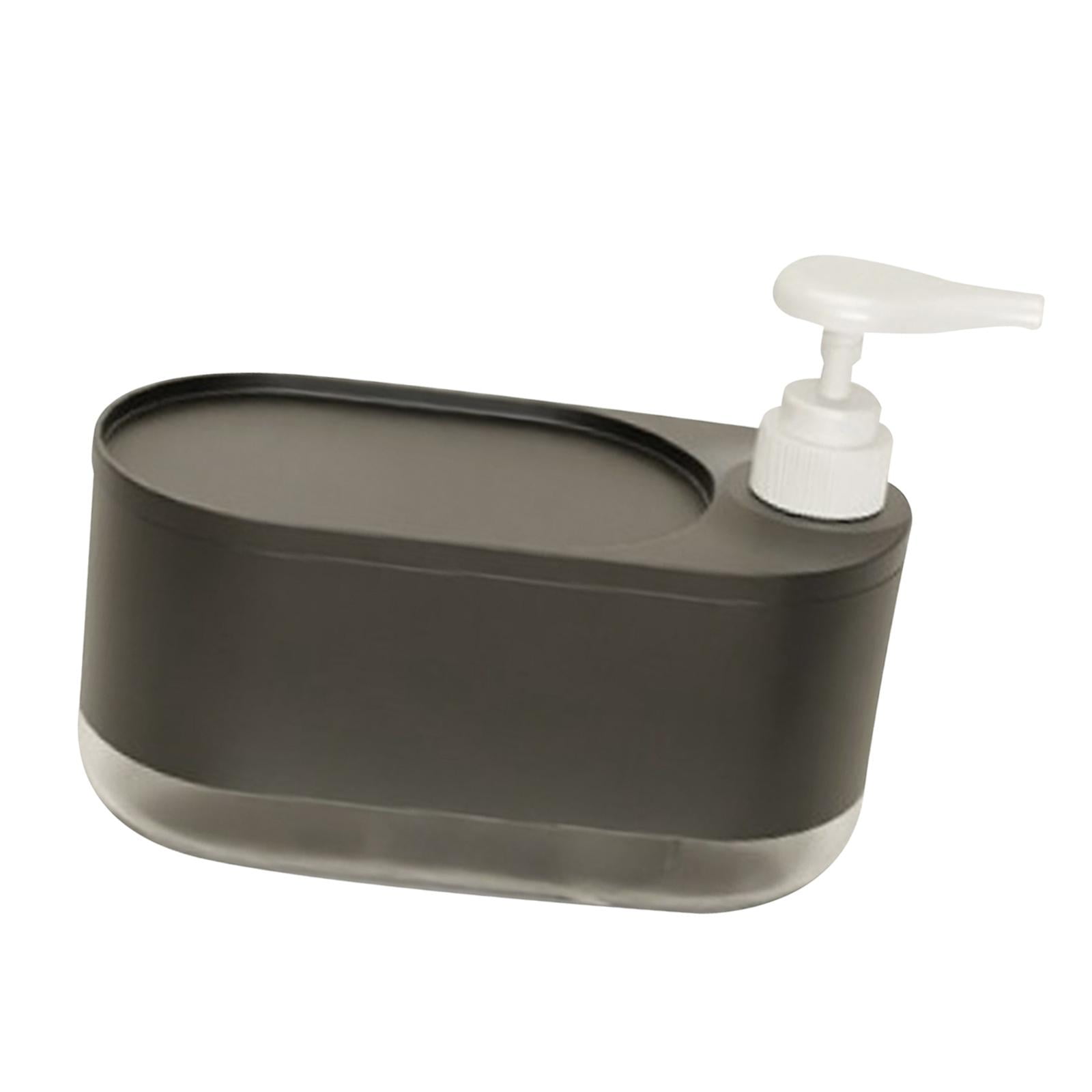 Magideal - Dispensador De Jabón De Cocina, Exprimidor De Jabón Para Platos, Organizador Versátil, Moderno Y Esencial Con Soporte Para Esponja Para Baños De Hotel Negro