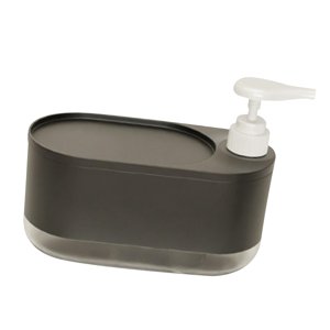 Magideal - Dispensador De Jabón De Cocina, Exprimidor De Jabón Para Platos, Organizador Versátil, Moderno Y Esencial Con Soporte Para Esponja Para Baños De Hotel Negro