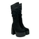 thumbnail image 2 of Bota para mujer estilo corrugado y platadorma alta Negro, 2 of 5