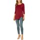 thumbnail image 2 of INSPIRE CHIC Blusas para Mujer Cuello Redondo Manga 3/4 Decoración de Botones Dobladillo Irregular Estilo Casual Blusa M Burdeos, 2 of 7