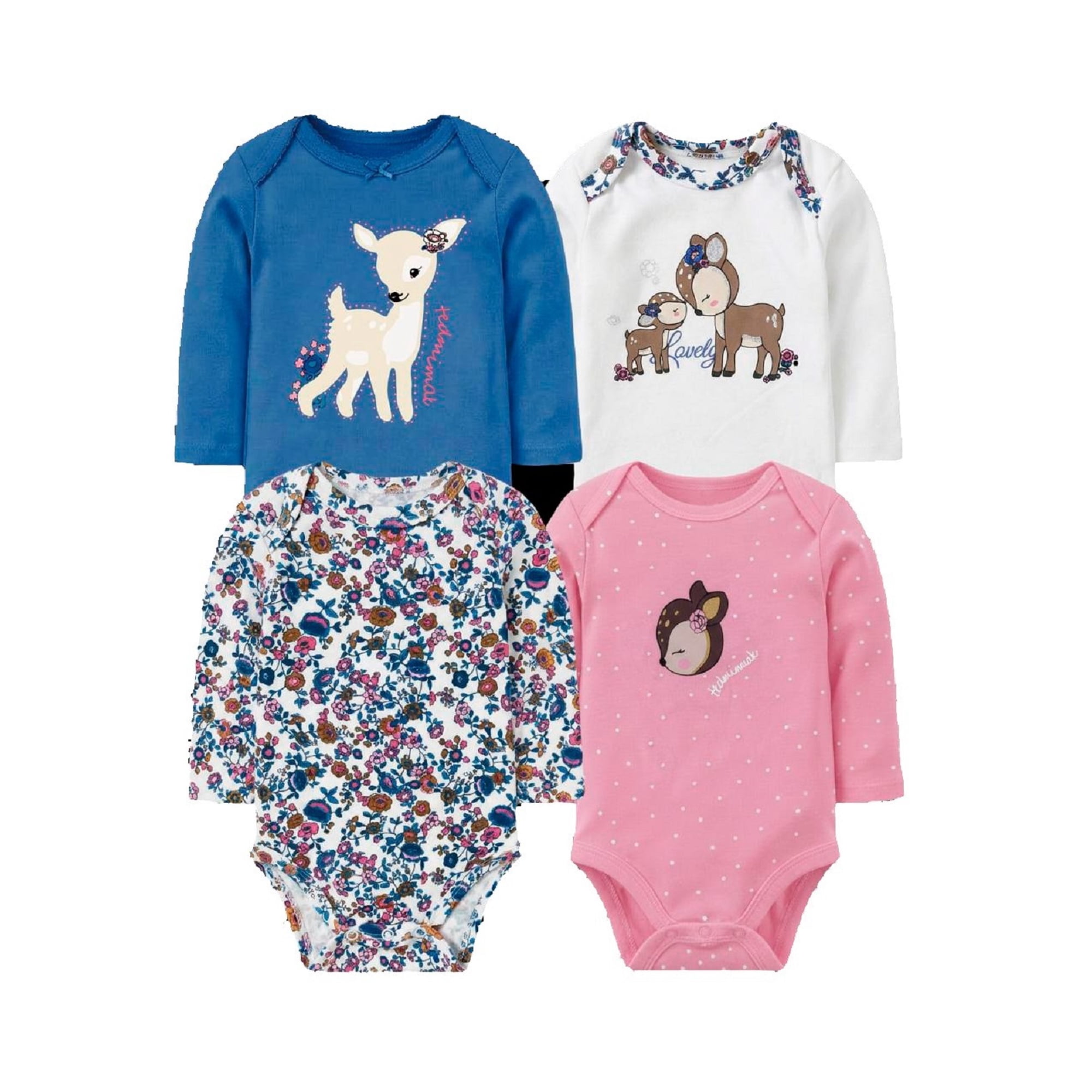 Tedmimak - Bodys Algodon Bebe Pack 4 Unidades