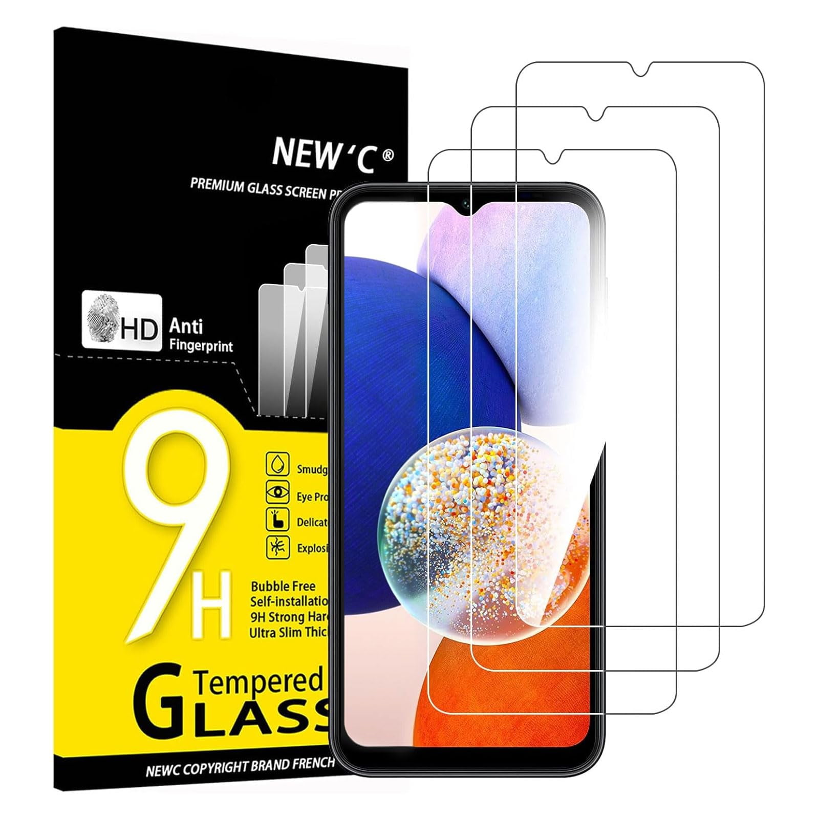 Protector De Pantalla New'c Samsung Galaxy A14 M14 Paquete De 3