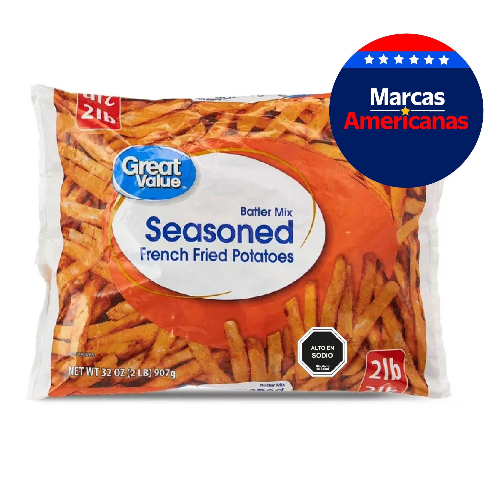 Papas Fritas Congeladas Wedget Seasoned 907 g Great Value