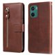 thumbnail image 3 of Funda tipo cartera para Motorola Moto G05 con bolsillo con cremallera y ranuras para tarjetas – Función de soporte Marrón, 3 of 5