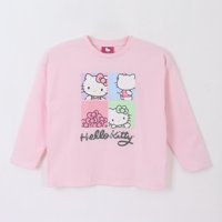 Polera Manga Larga Niña Diseño Mosaico Rosado Hello Kitty
